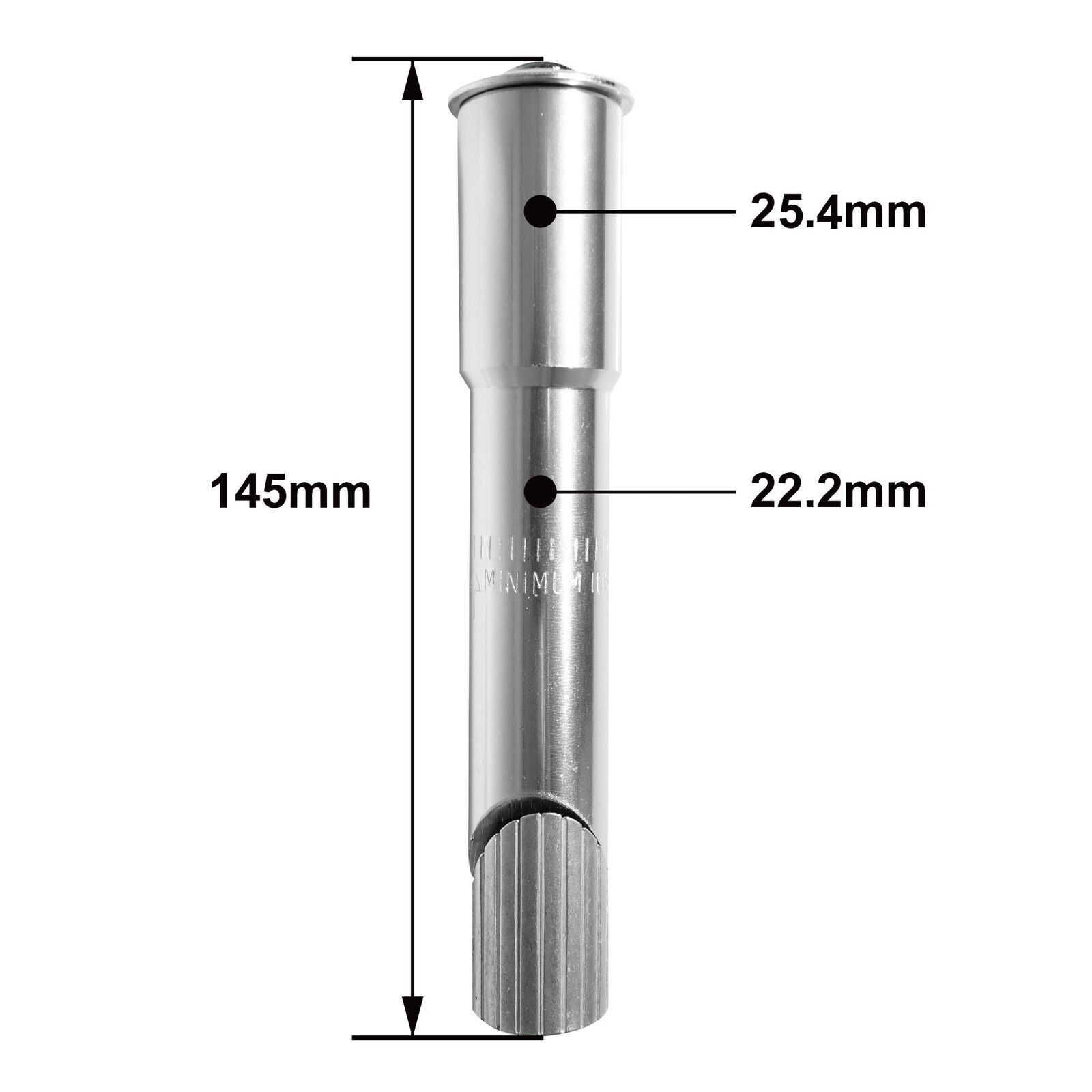 Silver Aluminum Bike Stem Adapter Converter 22.2mm Quill to 1″ Threadless