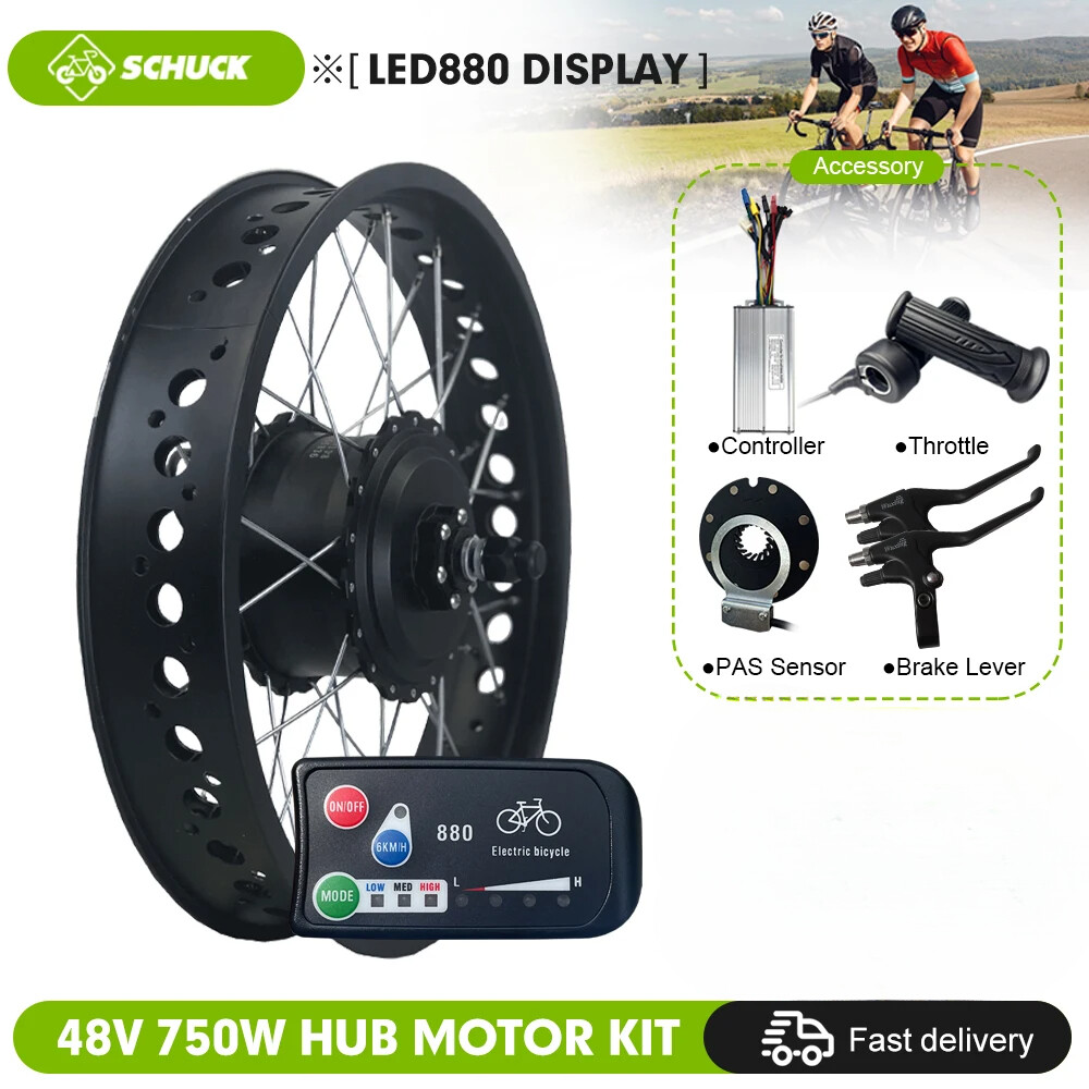 Snow E-bike 48V 750W 20 24 26inch Fat Tire Brushless Gear Rear Rotate Hub Motor