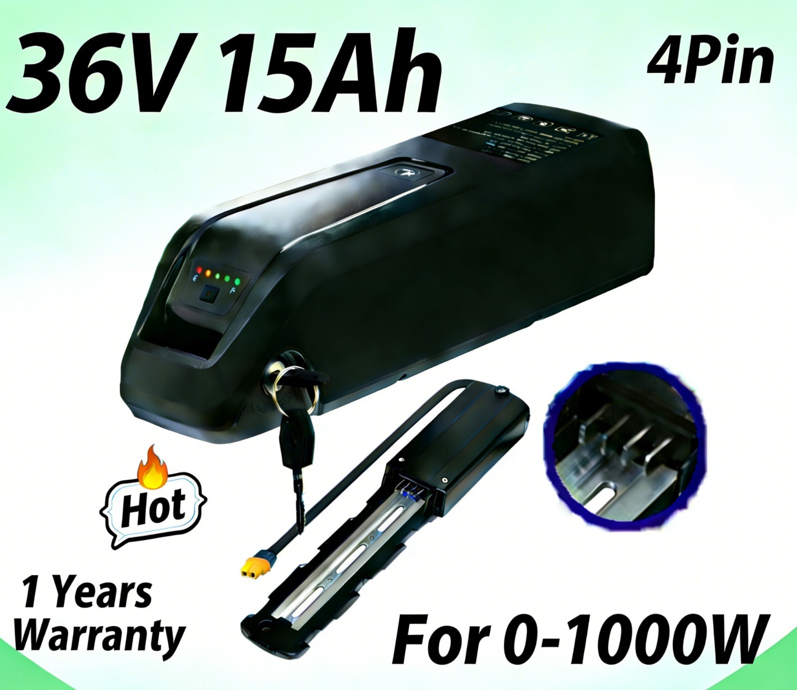 Hailong Lithium Ebike Battery 36V 10Ah 15Ah 20Ah F o 0-1200W 4Pin 5Pin