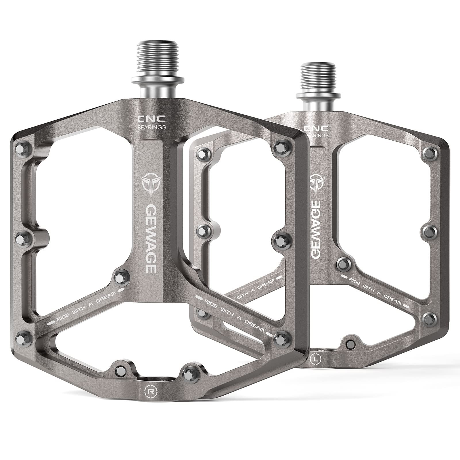 Road/Mountain Bike Pedals – 3 Bearings Bicycle Pedals – 9/16” CNC Machined