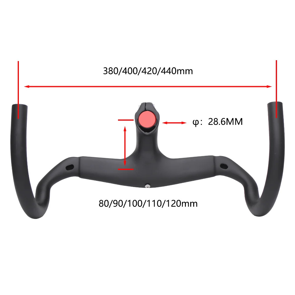 Carbon Road Bicycle Racing Integrated Handlebar 28 6mm Lightweight Bent Bar