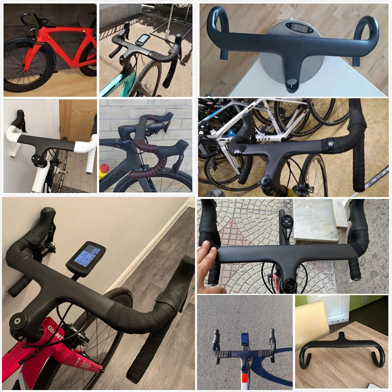 Carbon Handlebar Integrated Stem Internal Routing Drop Bar Road 400/420/440mm