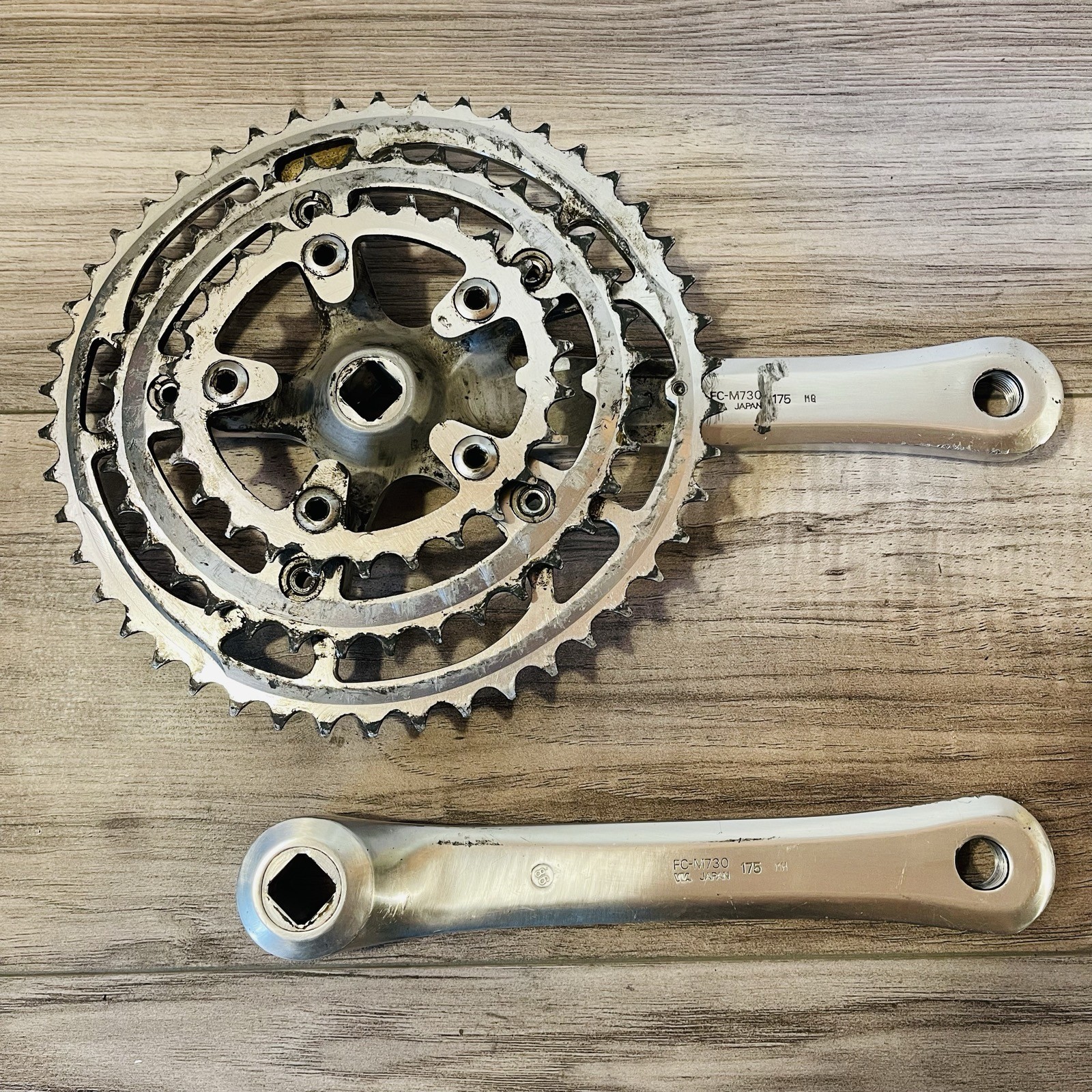 Shimano Deore XT FC-M730 175 Biopace Square Taper Crankset  26 / 36 / 46