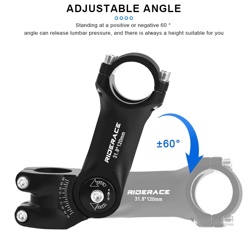 RIDERACE Adjustable Bicycle Stem for Road and Mountain Bikes MTB