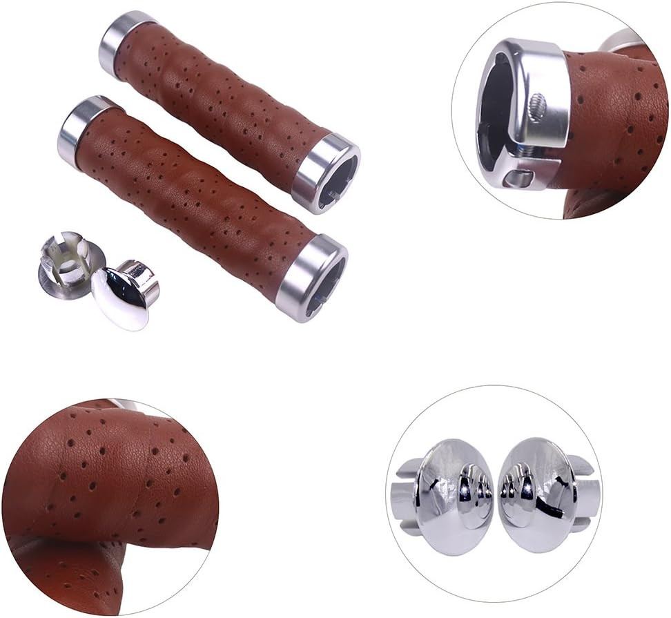 Ergonomic Design Leather Handlebar Grip for Bicycle/Fixed Gear/Mountain/Folding