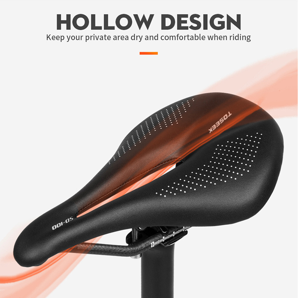TOSEEK Carbon Rails MTB/Road 143/155mm Bike Saddle Super Light Leather Cushions