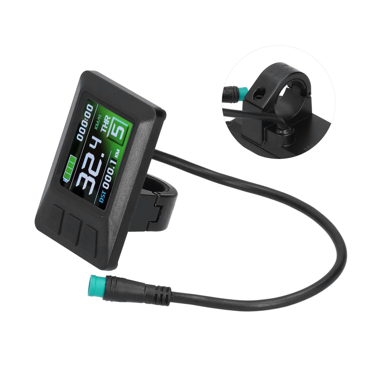 24V/36V/48V LCD7C Color Screen Instrument Electric Bicycle Battery Display With