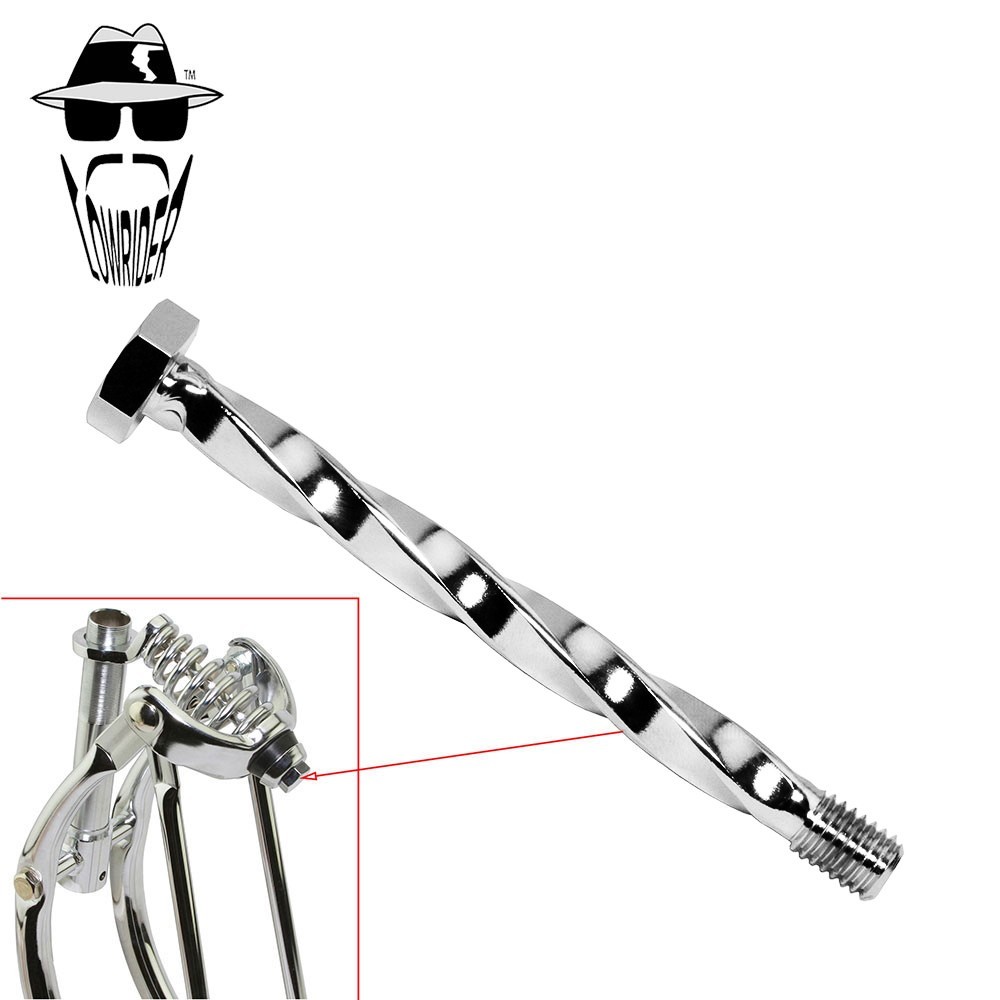 ORIGINAL LOWRIDER Twisted Chrome Springer Fork Center Bolt 120mm Steel Custom.