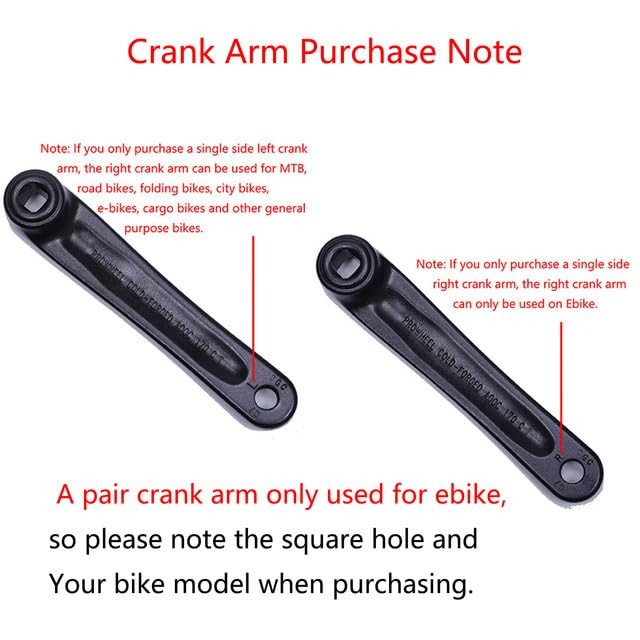 Ebike Crank Arm Available in Square Hole,140MM/152MM/160MM/165MM/170MM/175MM …