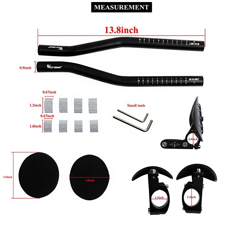 Rest Bicycle Handlebar Clip on Aero Bars Road Bike Extension Triathlon Aerobars