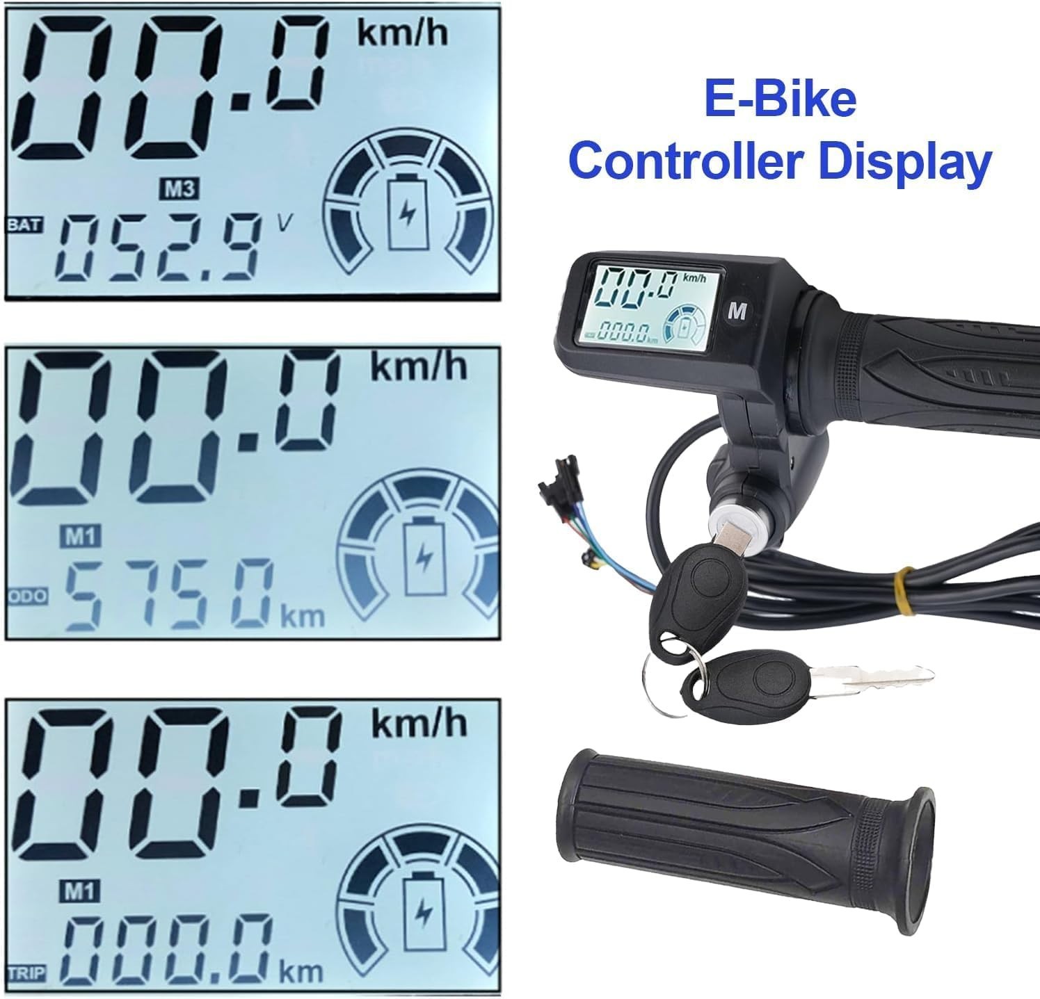 EBike Throttle 36V/48V/60V/72V Universal with 3 Speed Adjustment