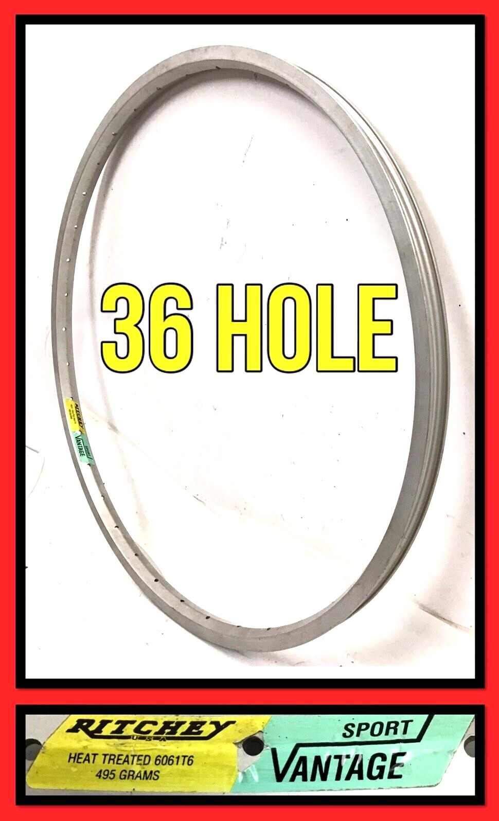 Vintage 26″ Ritchey Vantage Sport Mountain Bike Rim 36 Holes 495 Grams
