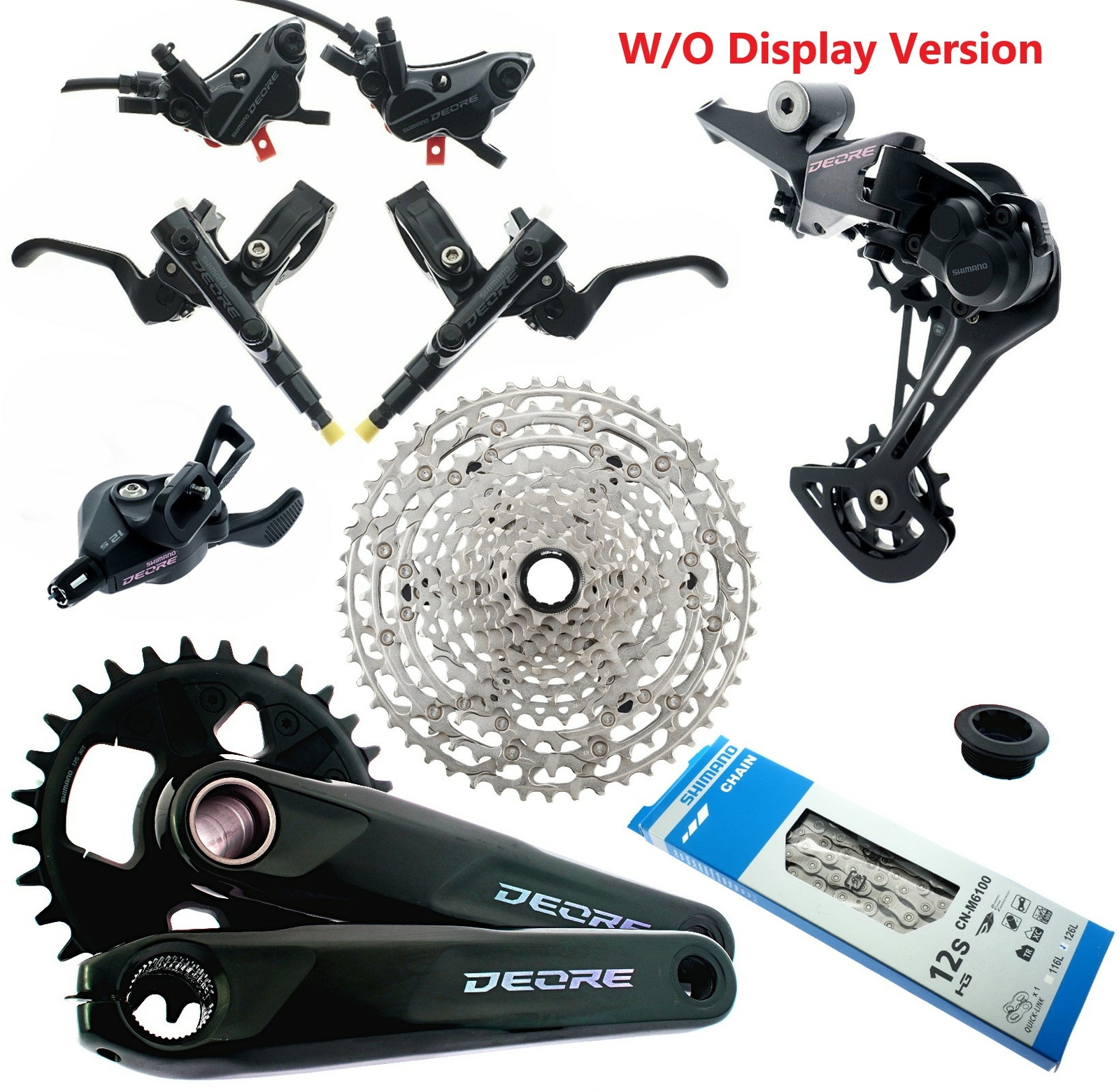 Shimano Deore FC-SL-RD-CN-CS-BL-M6100 BR-M6120 CS 10-51T 1×12 Groupset READ!!