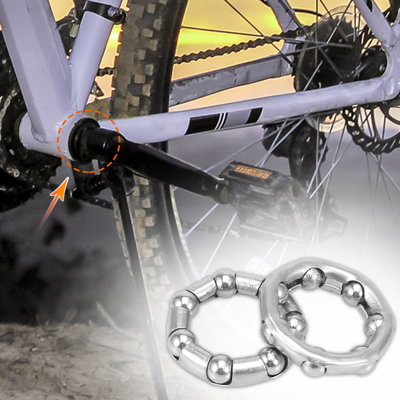 2pcs 37.6mm x 7 Ball Bearings Cages Crank Wheel Bearing Retainer for Bicycle