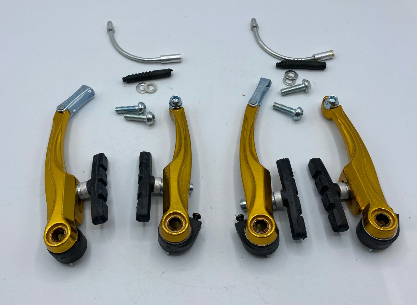 Aluminum V Brake Full Set For Mountain Bike Road Bike Front & Rear MTB BMX GOLD