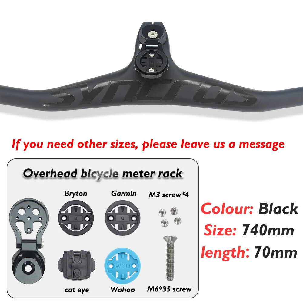 Carbon MTB Bicycle Integrated Handlebar with Mount Holder with Stem 70/80mm -17°