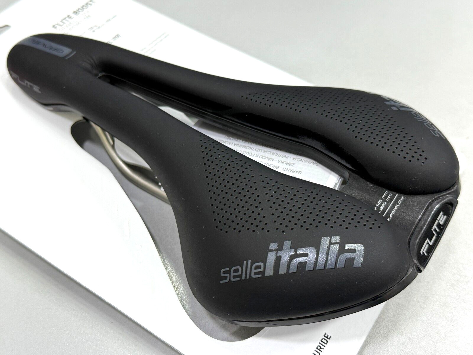 Selle Italia Flite Boost Gravel Ti316 Superflow L3(145x250mm) Saddle Black