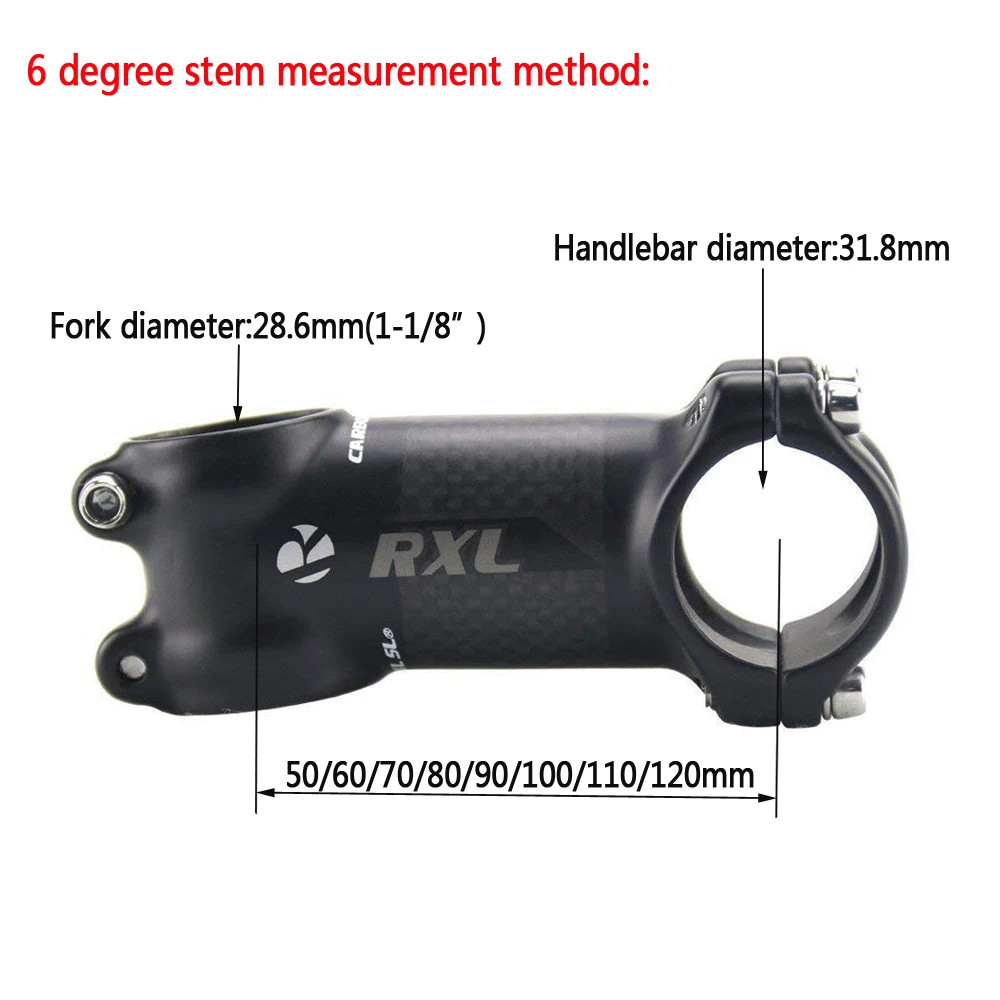 6 Degree 31.8mm Handlebar Bicycle Stem for Road Mountain Bike 60-120mm