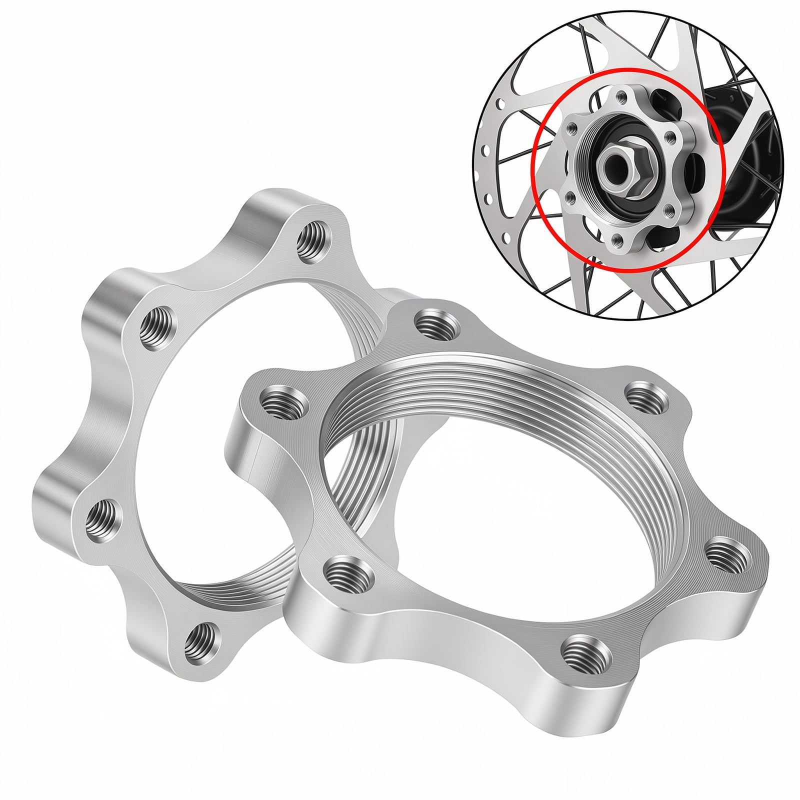 2 Pack Bike Bicycle Freewheel Threaded Hubs Disk Disc Brake Rotor 44MM/1.73 I…