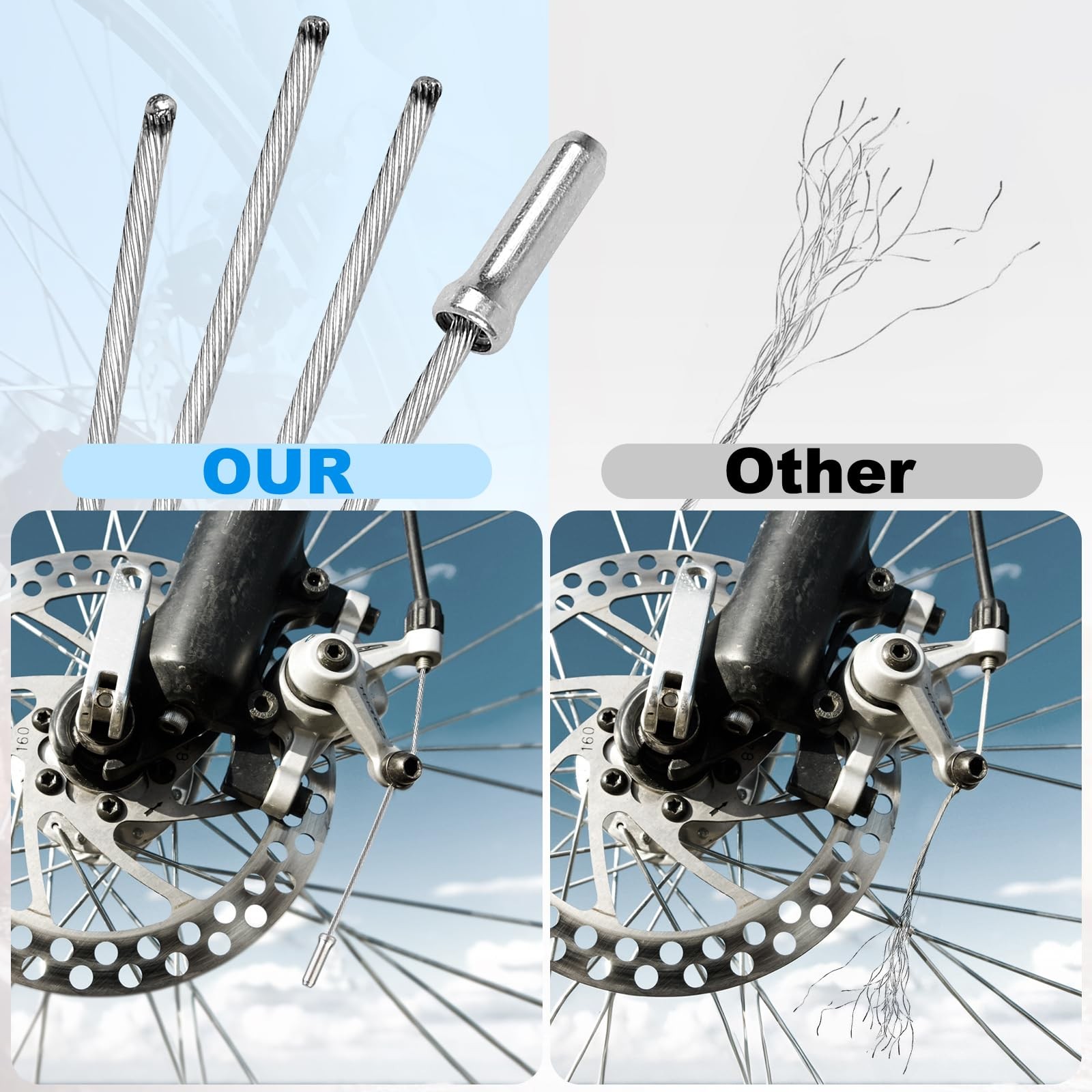 Bike Brake Cable Kit for MTB – Premium Mountain Bicycle Brake Cable Replacemen