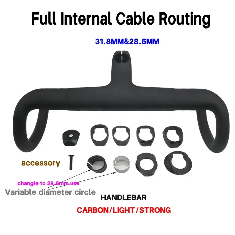 Carbon Road Bike Drop Bar Integrated Internal Cable 380-440mm 31.8mm 28.6mm Frok