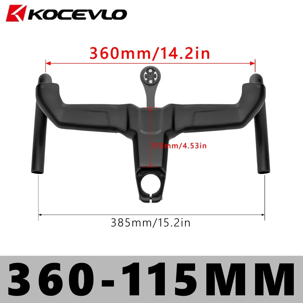 Road Bike Carbon Integrated Handlebar 28.6/31.8mm with Spacers Internal Cables