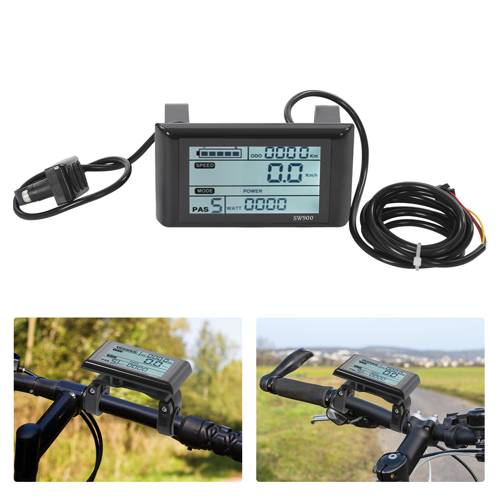 36V 48V E-Bike LCD Display Screen Electric Bike Speed Meter LCD Display Screen