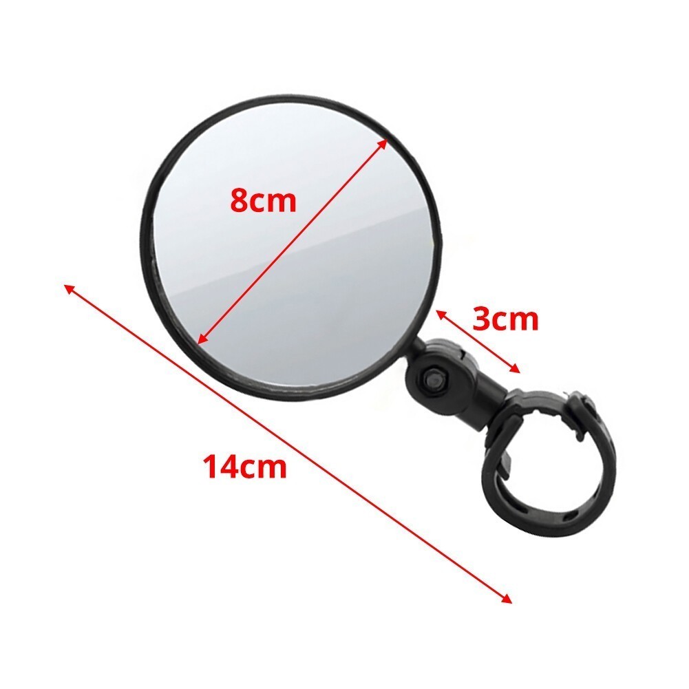 Ebike Bike Handlebar Mirror – Rotatable And Adjustable Wide Angle Rear Rearview