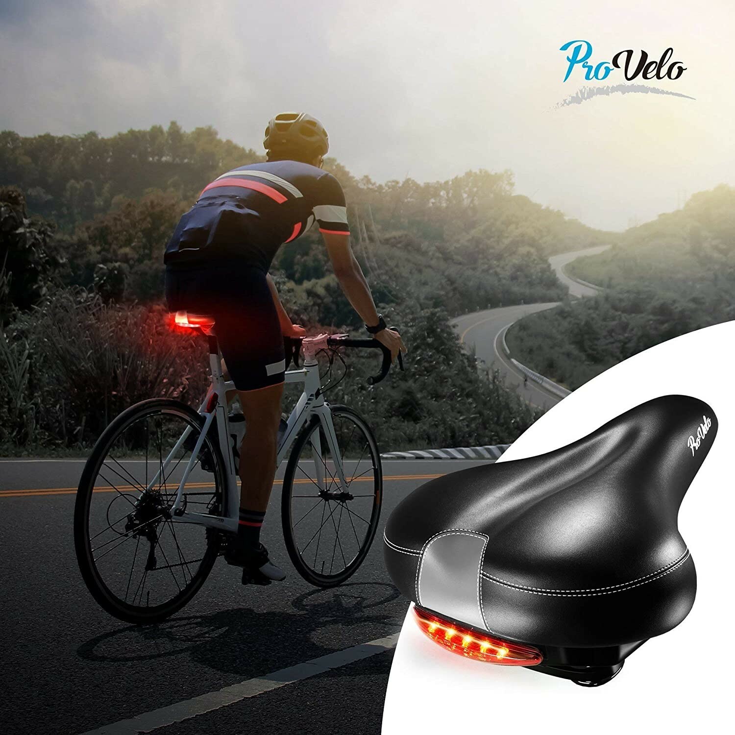 Comfort Bike Seat Men Women – Wide Soft Padded Bicycle Saddle Cushion Cruiser