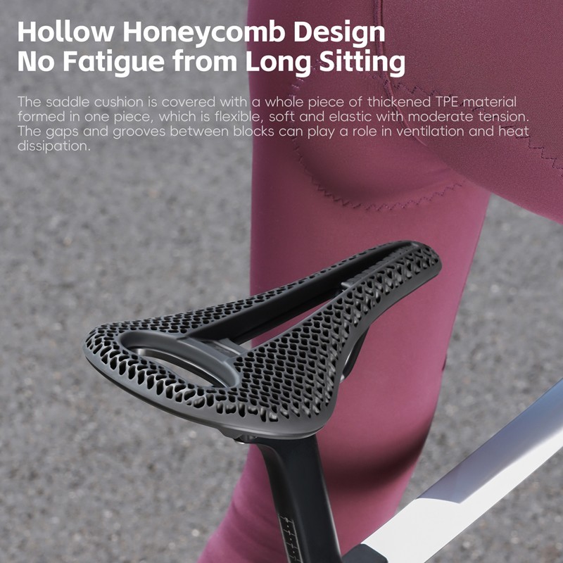 WEST BIKING Bicycle Saddle 3D Printed Honeycomb Cycling Road Bike Seat Cushion