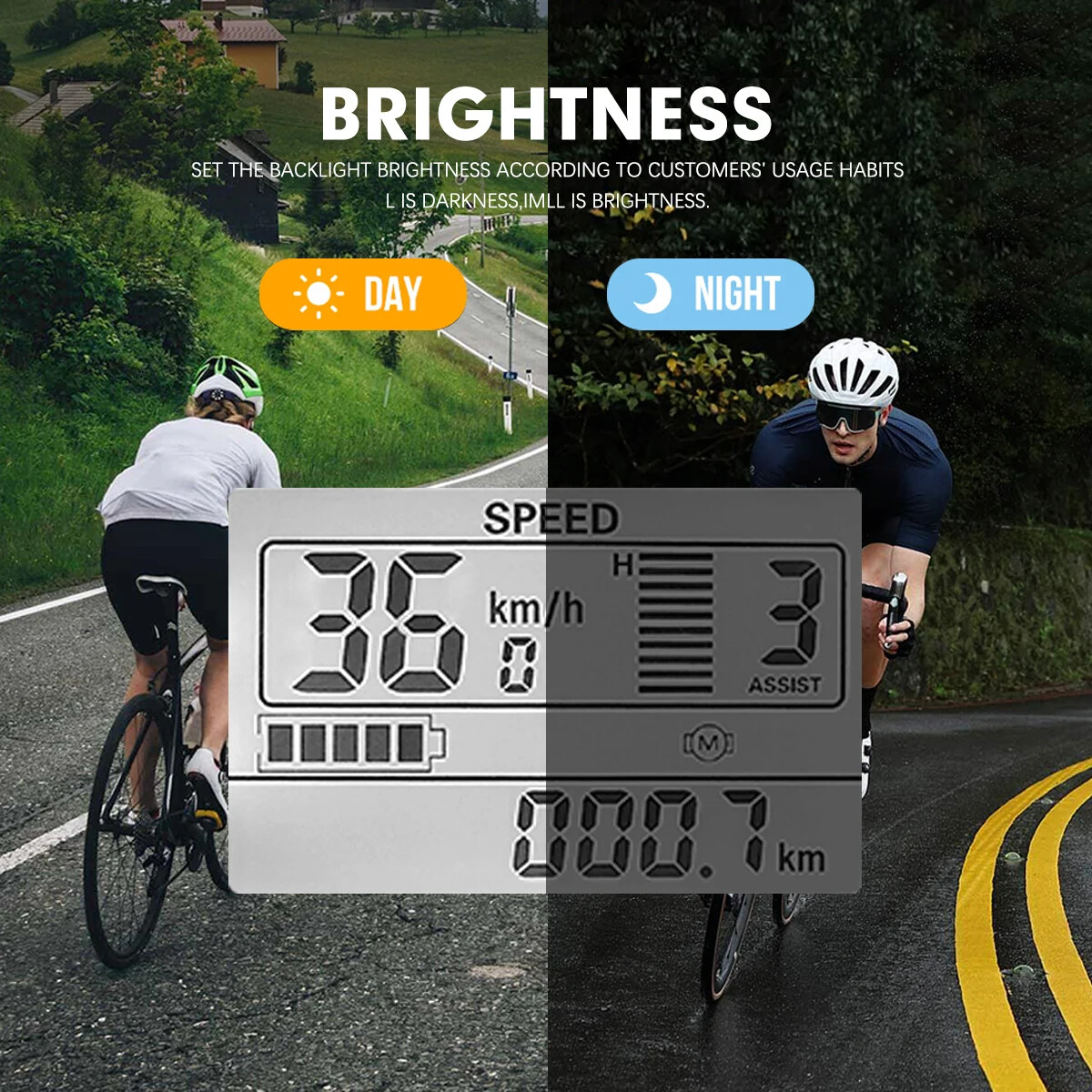 Electric Bicycle JN LCD S866 Display 24V36V48V52V60V with 5pin SM/WP Plug