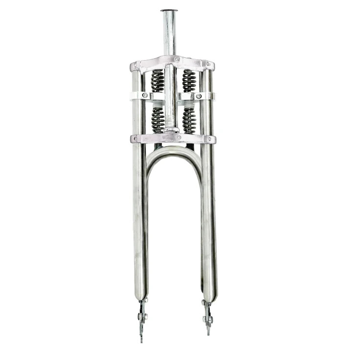 Adjustable 26″- 29″ x 3 – 4.0 Dual Spring 1-1/8″ Polish Fork With Disc Mount