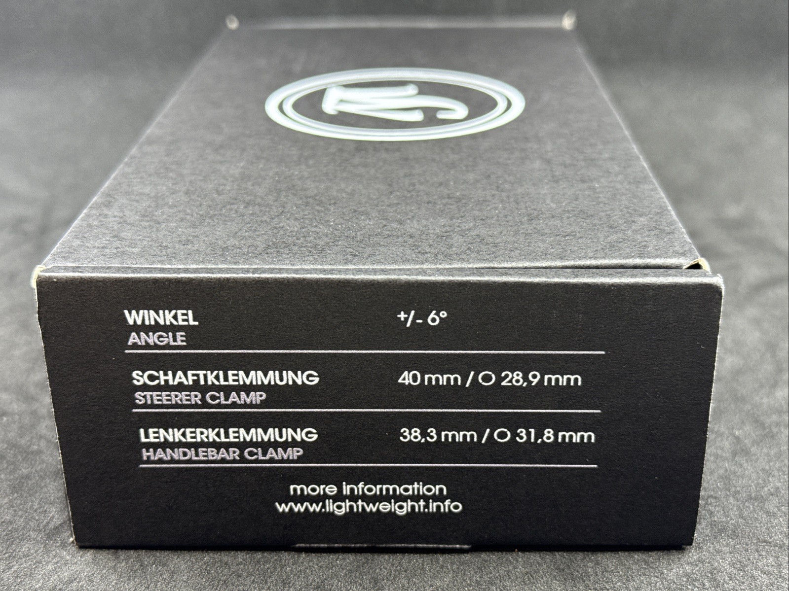 Lightweight GERMANY Bügelhalter SCHWARZ ED 120mm Carbon Fiber 1-1/8″ Stem