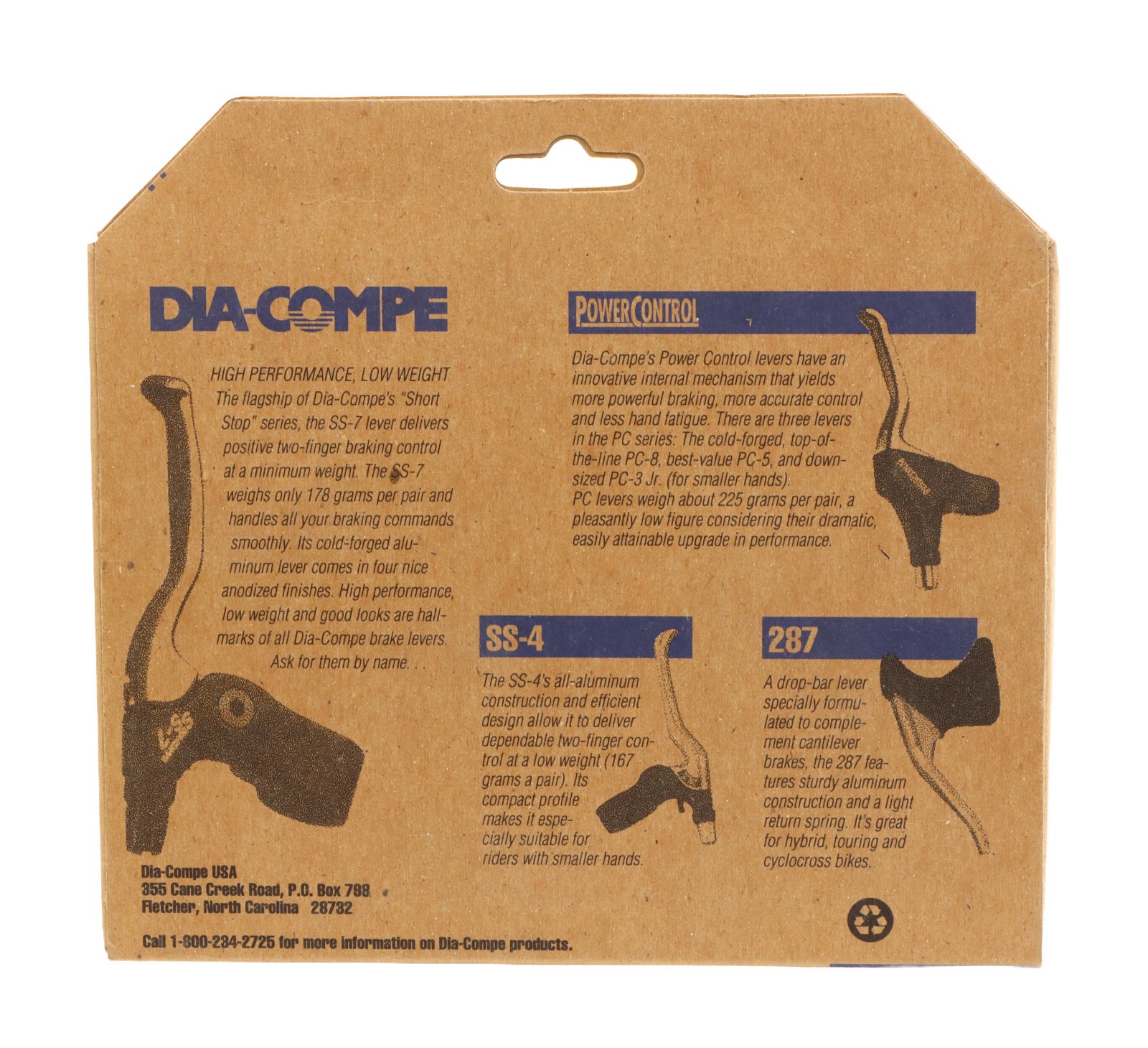 Dia-Compe SS-7 Brake Levers PAIR 2-Finger Short Stop 22.2mm Clamp Black NEW NOS