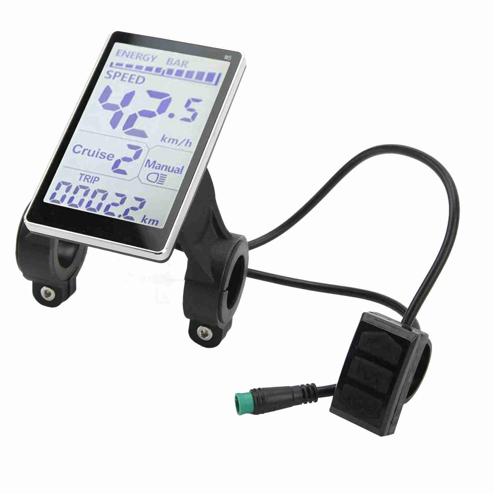 Electric Bike LCD Display Meter Control Panel 24V 36V 48V 60V Speedometer 5 Pin
