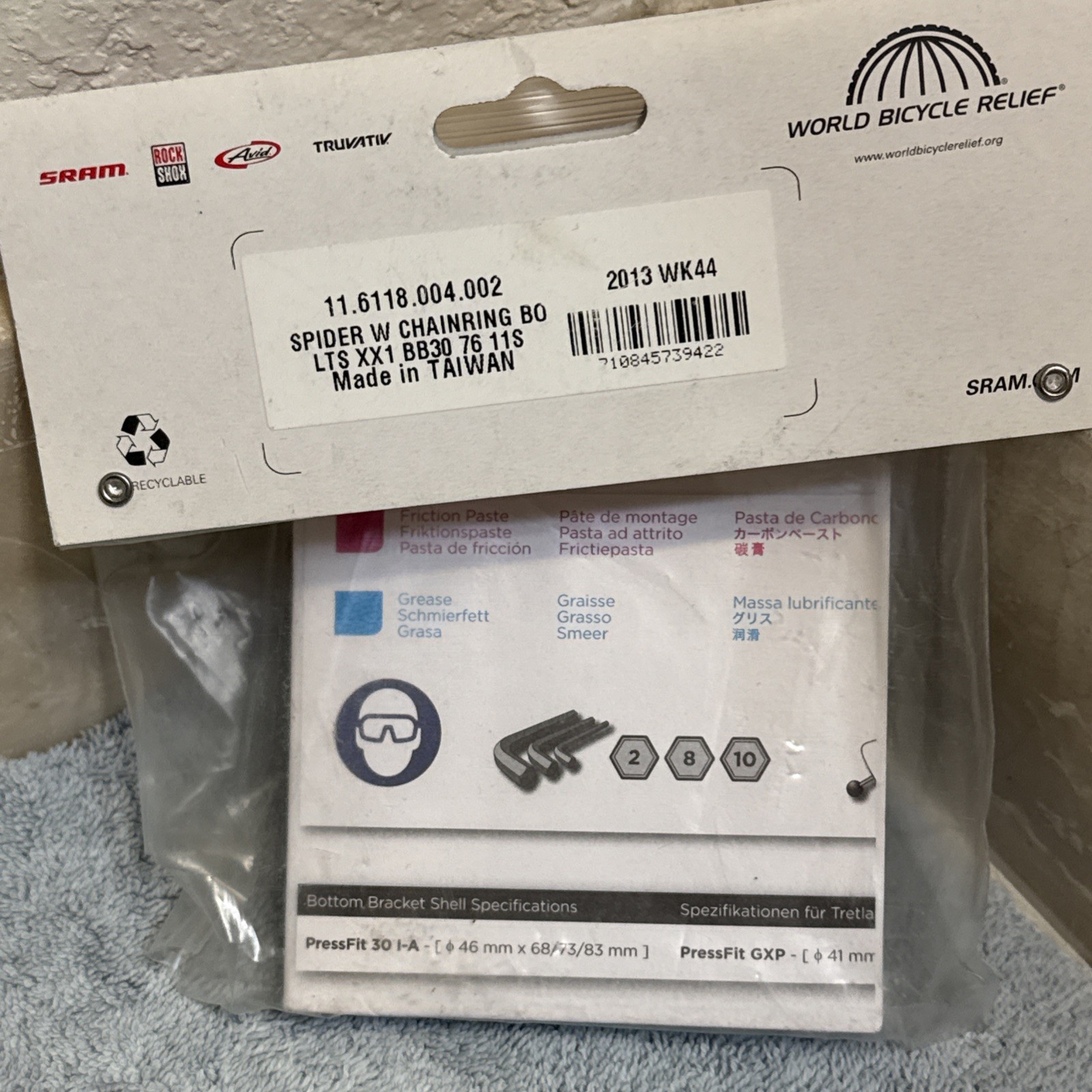 SRAM Truvativ XX1 BB30 Crankset Spider 1×11 Speed 76mm BCD, With Chainrig Bolts