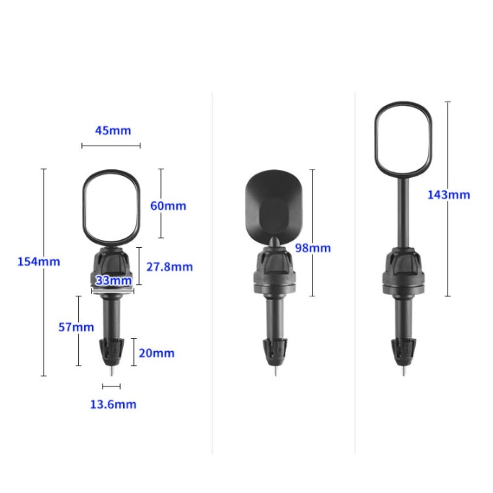 For Commuting Bike Rearview Mirror Telescopic Mount Acrylic Construction