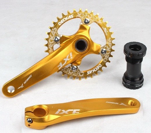 MTB Road Bike Crankset crank arm 170mm BB Narrow Wide Single Chainring 32 34T