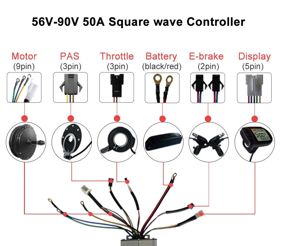 KT-50A E-Bike Controller 2000W 3000W Brushless Motor for KT Series Display