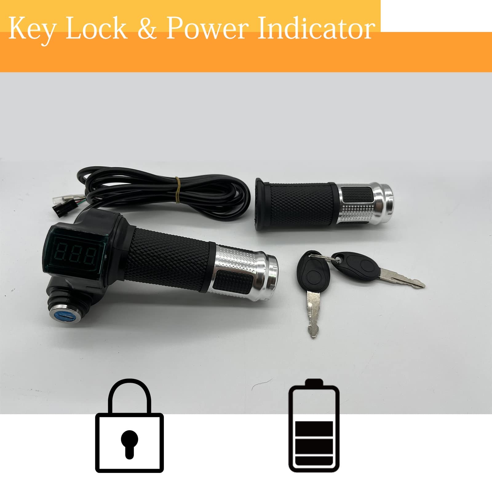 1 Pair EBike Throttle Grip,Electric Bicycle Scooter Twist Handlebar with LCD …