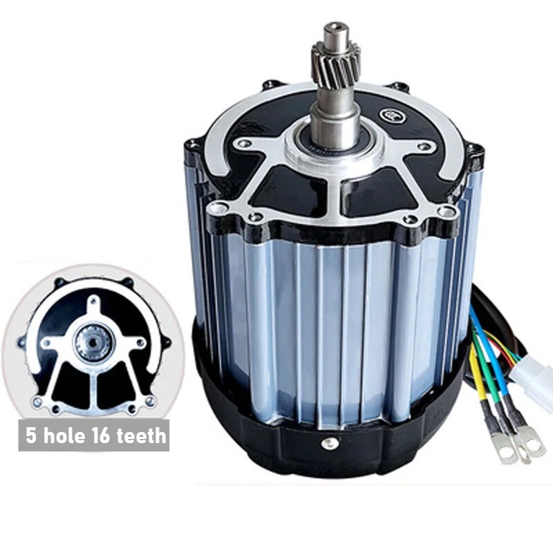 1500W High Speed Brushless Differential Motor DC 48V 60V 72V Electric Tricycle