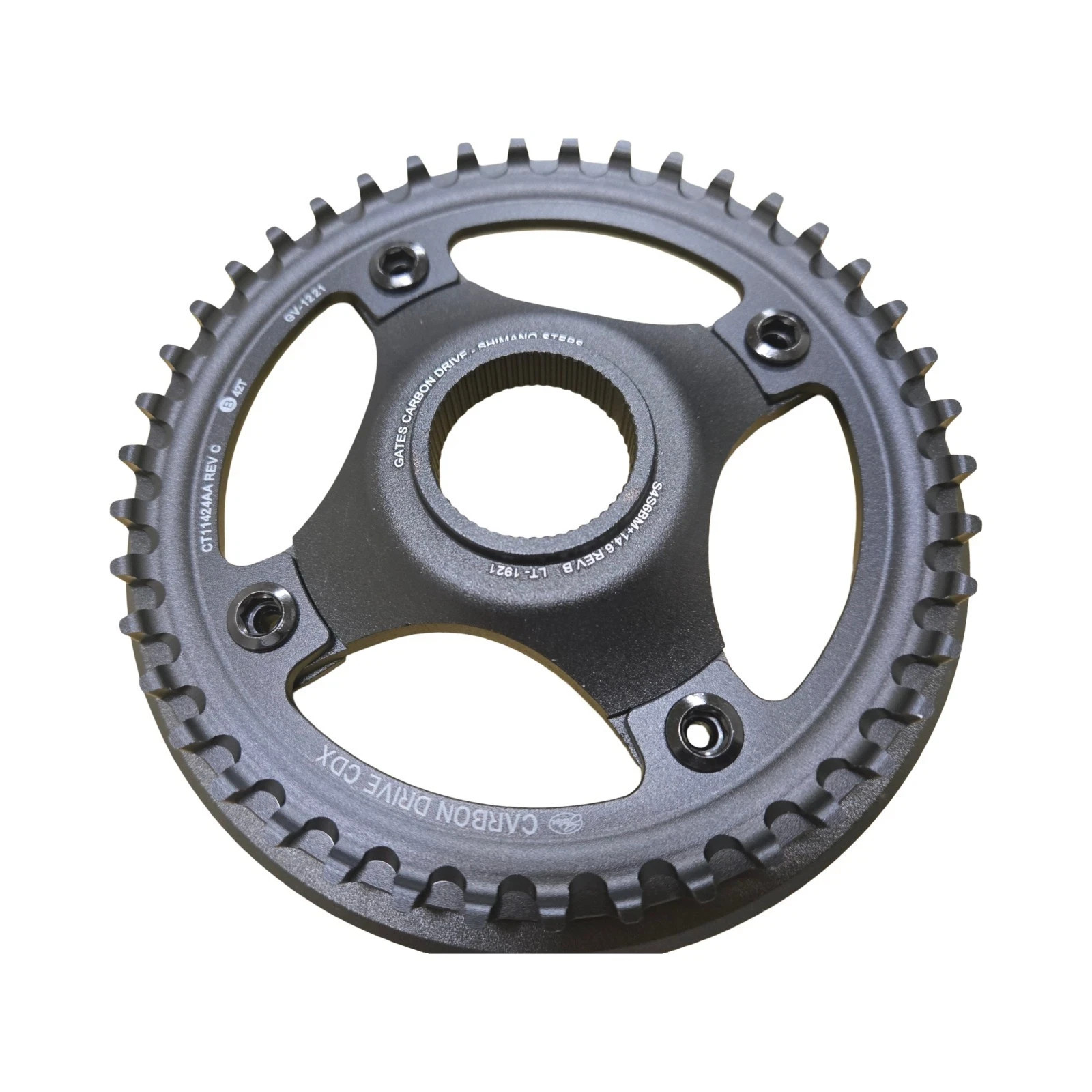 Gates Carbon CDX Drive 42T 4 Bolt Shimano Steps Belt Drive Cog Ring Alloy Black