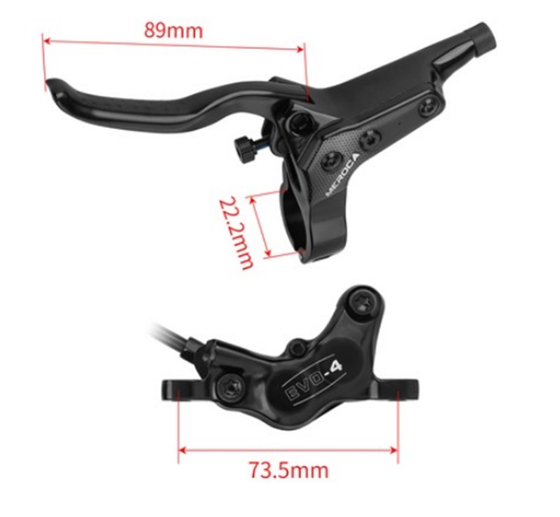 2pcs 4-Piston Hydraulic Disc Brake Set For Mountain Bike Front/Rear 850/1550mm