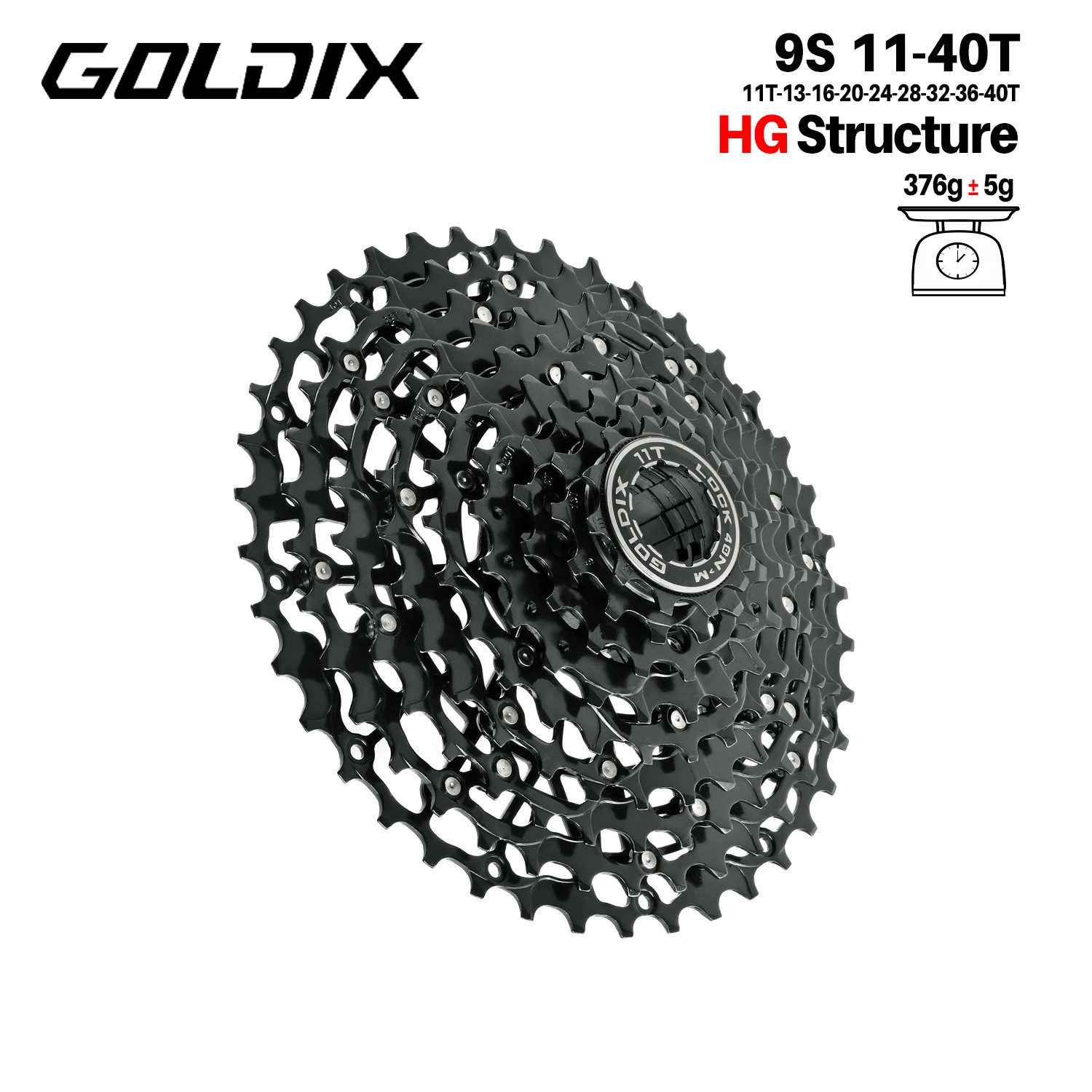 GOLDIX Ultralight Bike Cassette Freewheel 9/10/11/12/13 Speed for Shimano HG