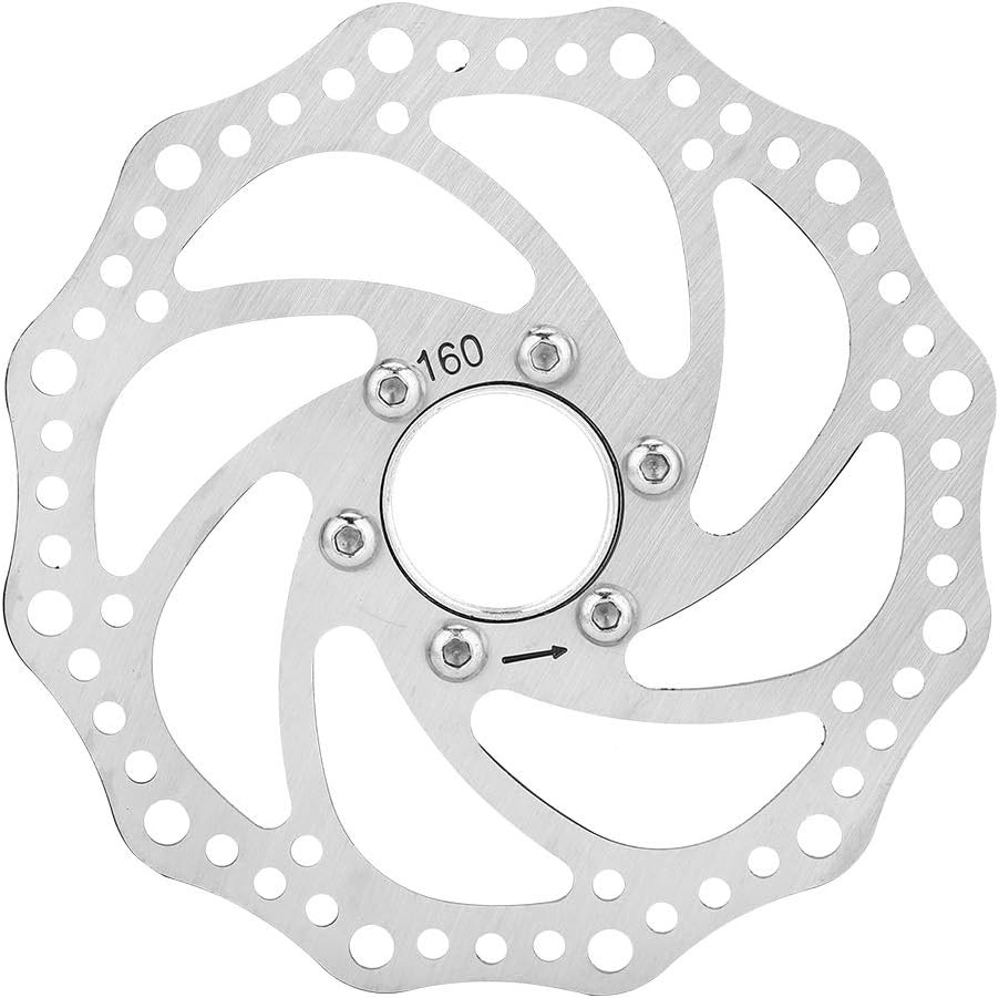 160mm MTB Bicycle Brake Rotor – Stainless Steel Disc with 6-Bolt Hub Adapter