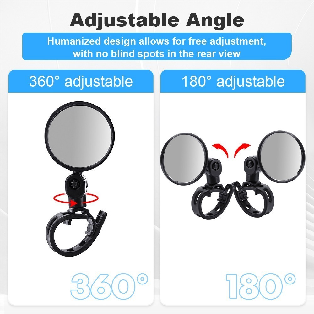Ebike Bike Handlebar Mirror – Rotatable And Adjustable Wide Angle Rear Rearview