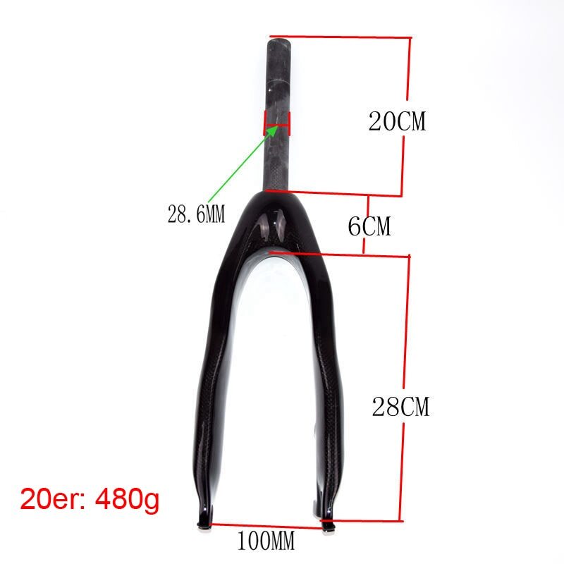 20er 24er Climbing BMX Bike Carbon Fork mtb Bicycle 28.6mm Forks Disc Brake