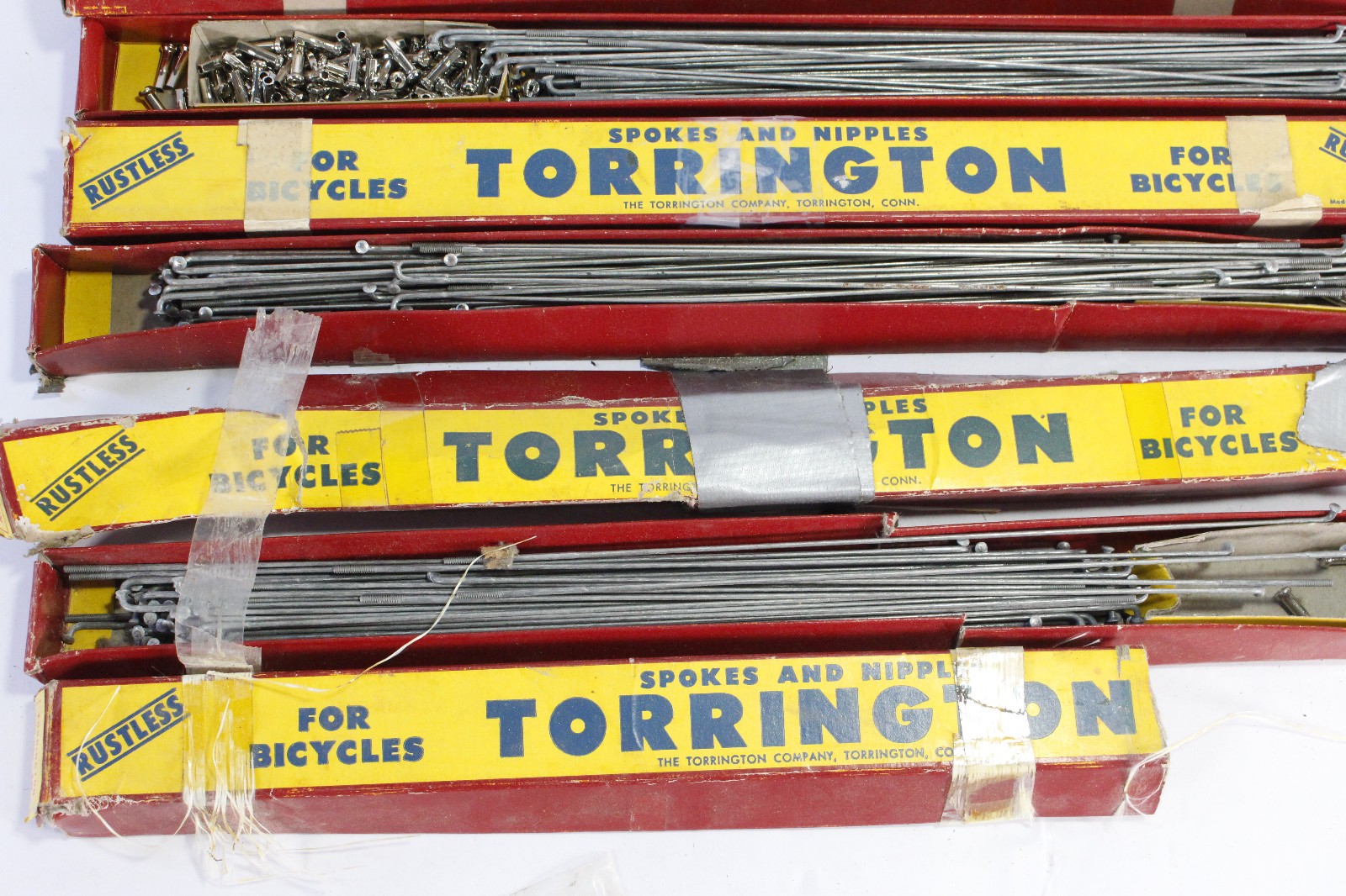 (4) Torrington Bike Spokes/Nipples Boxes Assorted Sizes NOS 1980s USA