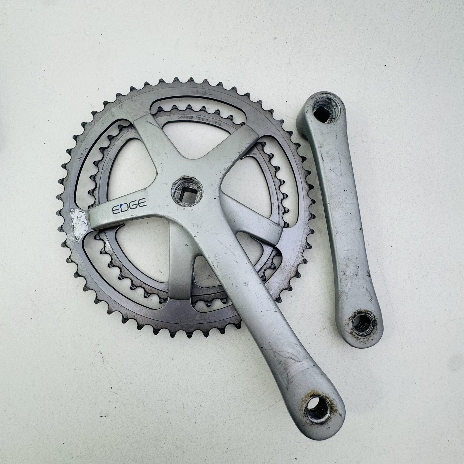 Vintage SR EDGE Double Crankset Road Bike170mm 52/42T Silver Japan A22
