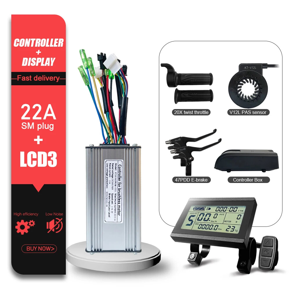 E-bike Controller 36V 48V 500W LCD3 8H LED880 Display SM/WP Plug with Light